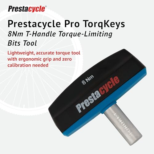 Prestacycle Pro TorqKeys 8Nm T-Handle Torque Limiting Tool – Torque Wrench Bit with Ergonomic Low-Profile Grip, Magnetic 1/4" Hex Bit Retention, Durable Zinc Shaft - size: 8Nm