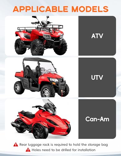 TCT-MOTORPARTS 96L Black ATV Rear Cargo Storage Box & Lounger Seat Trunk - color: 96L