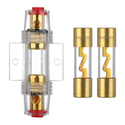 VEXUNGA 4-8 Gauge AWG Inline 30 Amp Fuse Holder with 30A AGU Fuses for Car Audio Alarm Amplifier Subwoofer in-line Fuse Holders (30Amp) - size: 30A