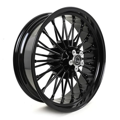 TOFR 21x3.5 18x5.5 Fat Spoke Wheels Black For Harley Softail Choppers 06-20 - color: Gloss Black, size: Front：21x3.5 Rear：18x5.5