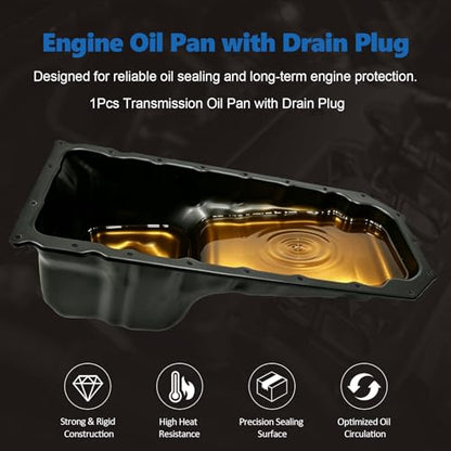 AUCERAMIC 264-260 4893207AA Oil Pan with Drain Plug Fit for Dodge Ram
