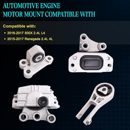 Motor Mount Kit for 2016-2017 500X 2015-2017 Renegade 2.4L L4 - size: 2016-2017 500X 2.4L