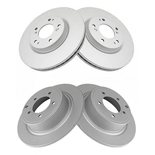 TRQ Front & Rear Brake Coated Rotor Kit Set - style: BRA15433