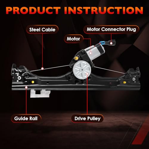 Front Right Side Window Regulator & Motor Fits for 2012-2019 Fiat 500 1.4L - size: 751-649