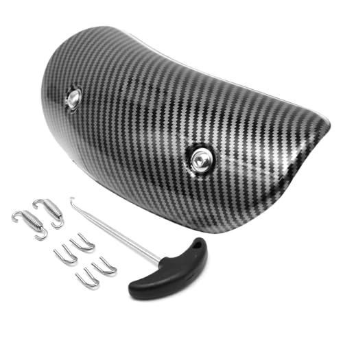 Exhaust Heat Shield Muffler Pipe Heat Cover Protector Guard Imitation Carbon Fiber Stainless Steel (C) - size: C