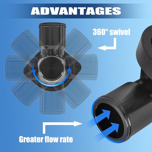 Billet Swivel Thermostat Housings Water Neck 90 1.5" Black Compatible with GM LS LS1 LS2 LS3 LS7 LS9 LSA L76 L92Engine
