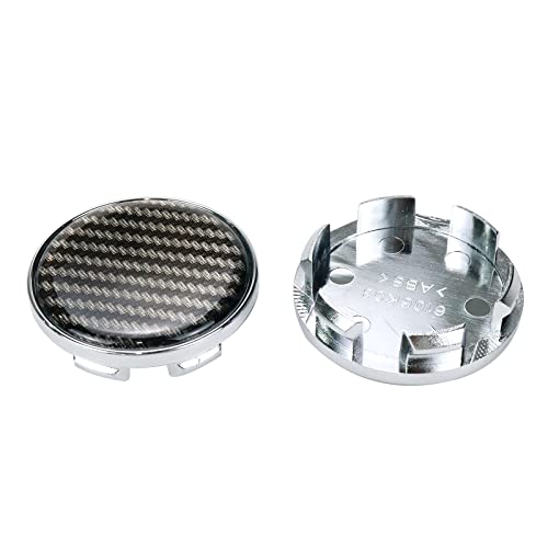 Modengzhe Center Caps for Rims,53mm Wheel Rim Hub Center Covers Replacement Compatible with Chevrolet if Applicable 50mm Lug to Lug Dia,Chrome Base & Thickned Carbon Fiber Sticker,Pack of 4 - color: Silver with Fiber, size: Outer 53MM,Inner 50MM