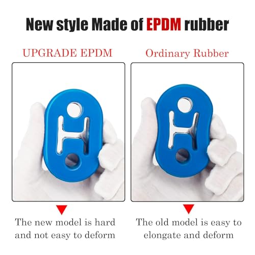 Exhaust Hangers Upgrade EPDM(More Durable than Rubber) Muffler Bushing Insulator Shock Absorbent Mount Bracket 2 Hole 12mm (73mm x 47mm x 21mm) Universal Fit - 4PCS (Blue) - color: BLUE