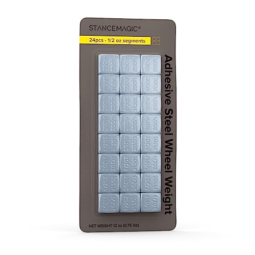 StanceMagic 0.5oz 1/2oz Gray Adhesive Stick On Wheel Weights, 24 Pieces - color: Gray, size: 0.75 lbs (12oz)