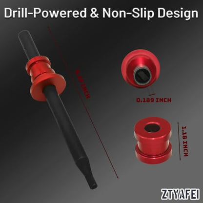 Oil Pump Primer Tool for GM Chevy V6 V8 Engines, Compatible with SBC 350 327 305 307 283 & BBC 454 Small and Big Block, Works with 3/8" or 1/2" Chuck Hand Drill, - color: Red