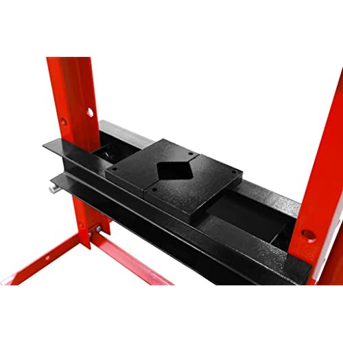 Big RED ATY12001R Torin Steel H-Shape Hydraulic Garage/Shop Benchtop Press with Gauge and Stamping Plates, 12 Ton (24,000 lb) Capacity, Red