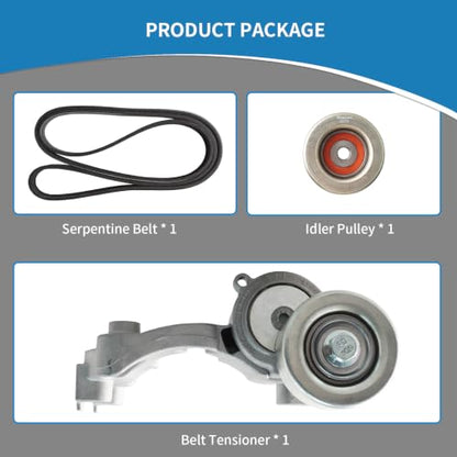 38410 Engine Belt Tensioner Serpentine Belt Drive Idler Pulley Kit - size: 90K-38410