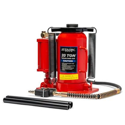 Stark USA 20 Ton (40,000 Lbs) Hydraulic Air Bottle Jack, Pneumatic & Manual Low Profile Bottle Jack with Carry Handle, Heavy Duty Lift for Trucks, Trailers, RVs & Equipment