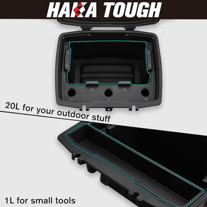 HAKA TOUGH Storage Cargo Box 5.5GAL for Polaris Ranger 1000/XP/900/Crew/570 Mid-Size/Fullsize General 1000 4 Accessories for General 1000 Tool Box Rear Trunk Storage Waterproof