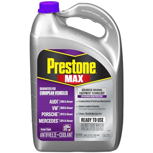 Prestone AF6510 MAX European Vehicles Violet Antifreeze and Coolant, 1 Gallon, Pack of 6 - color: Euro Violet, size: Pack of 6 Gallons
