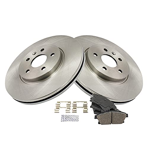 TRQ Front Ceramic Brake Pad and Rotor Set 11.81 in 5-Lug - style: BKA14218