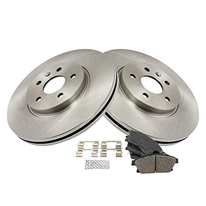 TRQ Front Ceramic Brake Pad and Rotor Set 11.81 in 5-Lug - style: BKA14218