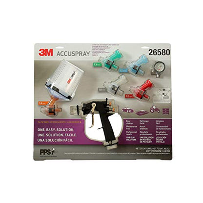 3M Accuspray Paint Spray Gun System with PPS 2.0, 26580, Standard, 22 Ounces, , 1 Paint Gun,1 Paint Cup,5 Disposable Lids and Liners,5 Nozzles,3 Sealing Plugs- Pack of 2 - size: Case