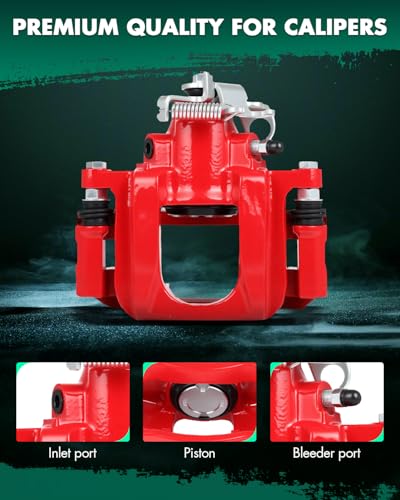 SCITOO Rear Right Disc Brake Caliper With Bracket 18B5080 Red - size: Rear Passenger[18B5080]Red