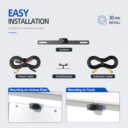 eRapta ERT01 HD Backup Camera Rear View License Plate Reverse Camera - color: Black