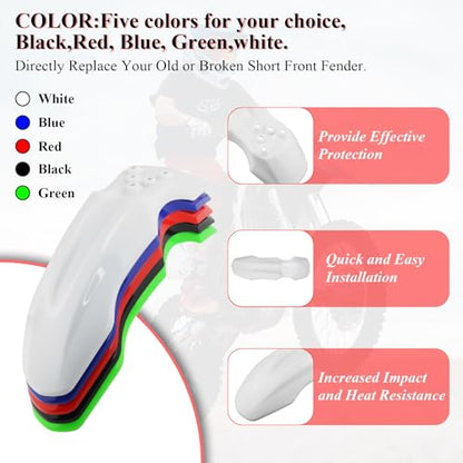 Plastic Front Wheel Mud Guard Motorcycle Fender Protector White - color: White