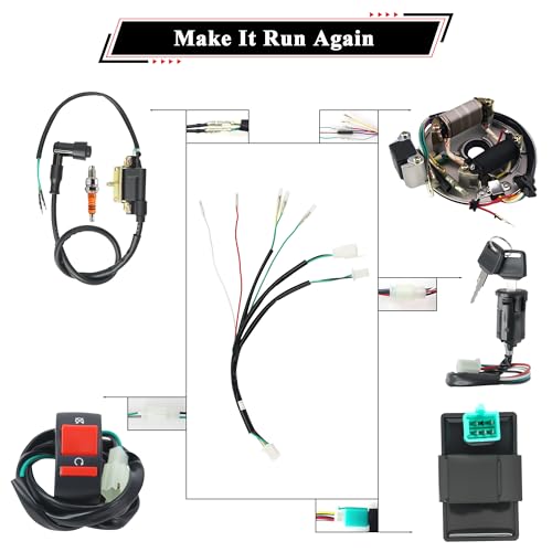 Rebuild Kick Start Dirt Pit Bike Wire Harness Wiring Loom Kit - color: Orange A7TC Spark Plug