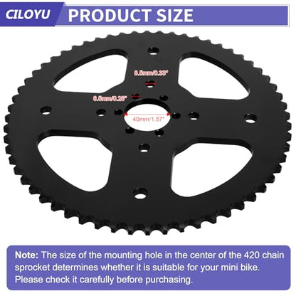 High Torque 60 Tooth Rear Sprocket with 420 Chain for CT200U CT100U - color: Gold