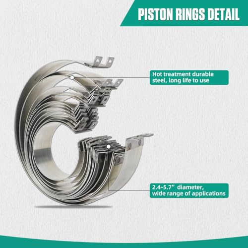 MRCARTOOL Piston Ring Compressor Tool 14Pcs with Plier,13 Rings 2.4"-5.7" - size: 14PCS