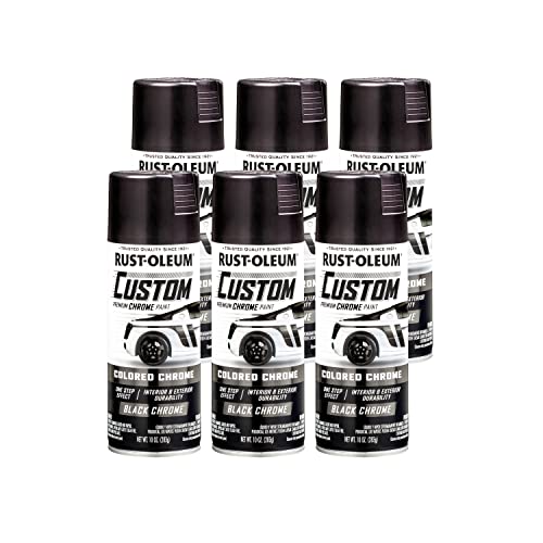 Rust-Oleum Automotive Custom Lacquer Spray Paint, Black Chrome - color: Black Chrome, size: 10 Ounce (Pack of 6)