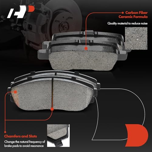 A-Premium Front Vented and Rear Solid Brake Rotors and Ceramic Pads Kit - style: 2002-2004