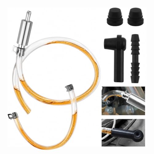 Brake Bleeder Check Valve Kit with Connector&Dust Cover,Brake Bleeder Hose One Way Check Valve for Hydraulic System,Universal Brakes Bleeding Tool for Most Car Motorcycle Clutch