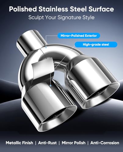 3" Dual Exhaust Tip,3inch Inlet 4inch outlet 9.5" Long Tail Pipe - size: 3TO4