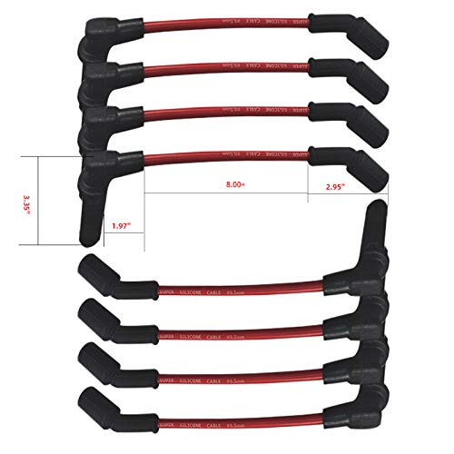 MAS 8.5mm Performance Spark Plug Ignition Wires Compatible with Chevy/GMC 1999-2006 LS1 VORTEC 4.8L 5.3L 6.0L