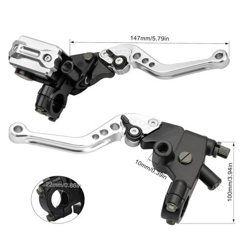 Motorcycle 7/8" 22mm Handlebar Brake Master Cylinder Clutch Lever - color: Silver