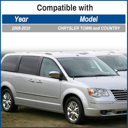 168mm/6.6in Wheel Center Cap for Chrysler Town Country 2008-2010 17‘’ Wheels Rim Hubcap Replacement 04721717AA 4721717AA Chrome Center Cover 4 Pack