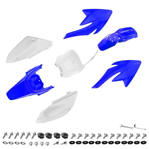 PRO BAT 7 PCs Plastic Fender Complete Kit - color: White&Blue CRF70 Plastic Fender Kit