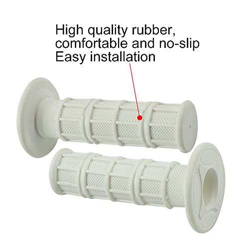 FLYPIG Universal 22mm 7/8" Motorcycle Handlebar Grips Bike Grips Non Slip Rubber Hand Grips for Honda Yamaha Suzuki Kawasaki KLX CRF YZF XR Polaris Arctic Cat Off Road Dirt Bike Handle Grips - color: white