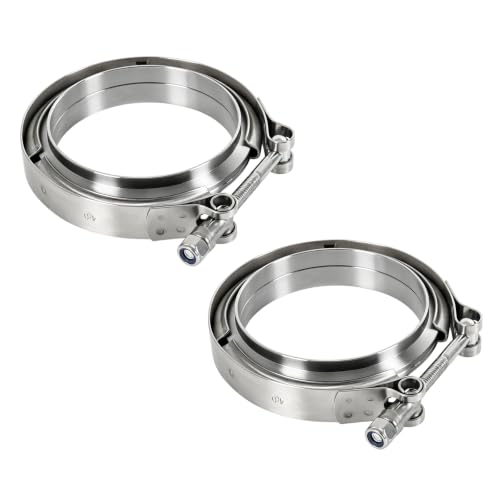 4" V-Band Flange Clamp Kit W/Ridge 2PC Stainless Steel For Exhaust Downpipe - size: 4.0"