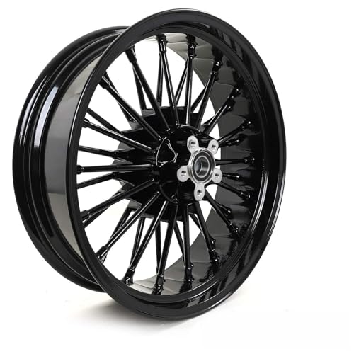 TOFR 18x5.5 Rear Fat King Spoke Wheel Rim Black For Harley Dyna 2006-2017 - color: Gloss Black, size: Rear:18x5.5