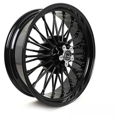 TOFR 18x5.5 Rear Fat King Spoke Wheel Rim Black For Harley Dyna 2006-2017 - color: Gloss Black, size: Rear:18x5.5
