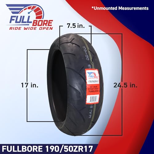 FULL BORE M1 Front Rear Motorcycle Tire Set 120/70ZR17 190/50ZR17 2 Pack - size: 120/70ZR17/;190/50ZR17