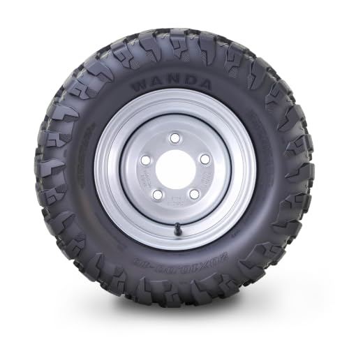 WANDA Golf Cart ATV Tire Wheel 20X10-10 4PR 5x4.5 PCD Silver Rim-14054,Pk2 - color: Silver, size: 22X10-10 5-lug