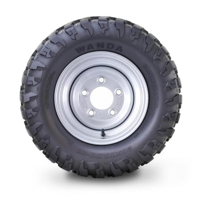 WANDA Golf Cart ATV Tire Wheel 20X10-10 4PR 5x4.5 PCD Silver Rim-14054,Pk2 - color: Silver, size: 22X10-10 5-lug