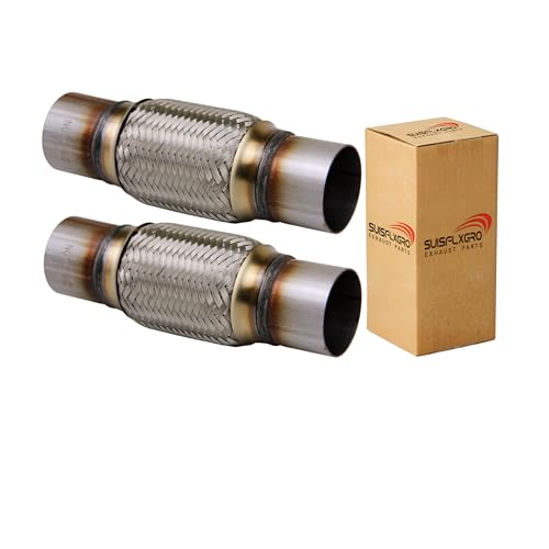 Exhaust Flex Pipe Universal Type 100% Stainless Steel For Heavy Duty and Cars (2 PCS, 2.5X6X10) - size: 2.5X6X10 2 PCS