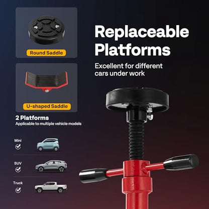 SPECSTAR Movable Underhoist Support Stand 3/4 Ton Pole Jack with Foot Pedal - style: With Foot Pedal
