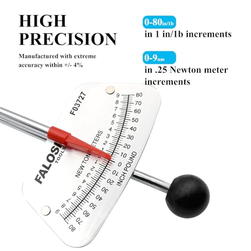 1/4-inch Drive Beam Torque Wrench - 0-80 Inch/Pounds and 0-9 Newton