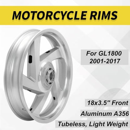 18"x3.5" Front Wheel Rim for Honda Goldwing 1800 GL1800 2001-2017 - color: Silver, size: Goldwing 1800 GL1800 2001-2017