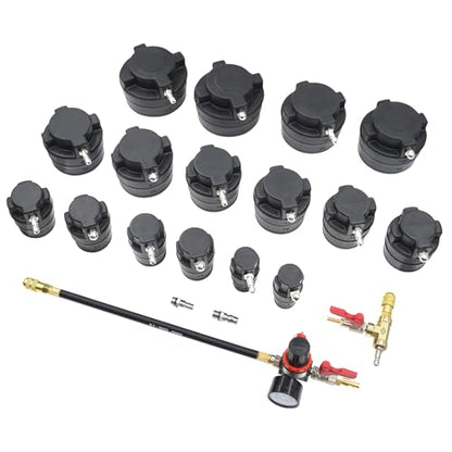 19PCS Turbo System Leakage Tester Kit, Turbo Boost Leak Tester - size: 19pcs