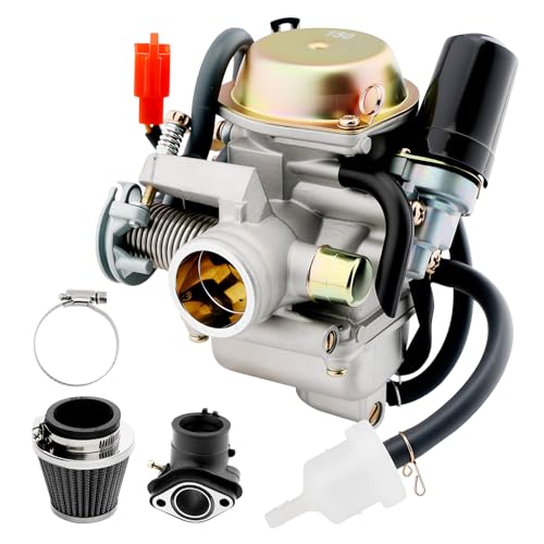 PD24J Carburetor 24mm, Fit for GY6 125cc 150cc 4 Stroke Scooter Engines - size: Carburetor with Intake Manifold