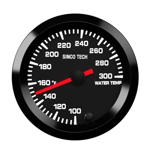 7 Color Gauge Kit 2" 52mm Automobile Backlight Pointer Car Meter with Sensor (Water Temp F) - style: Water Temp F